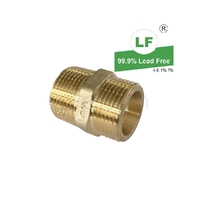Hexagon Nipple Screwed Brass, R Thread / 24° Cone Seal, R3/4 x G3/4B (20mm MI)