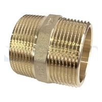 Hexagon Nipple Screwed Brass, 40mm (1 1/2")