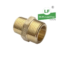Hexagon Nipple Screwed Brass, R Thread / 24° Cone Seal, R1/2 x G3/4B (15mm x 20mm)