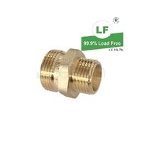 Hexagon Nipple Screwed Brass, Olive Seal / 24° Cone Seal, G1/2B x 20Cn (15 x 20mm)