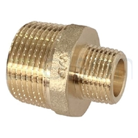 NIPPLE RED. HEXAGON 15mm x 10mm (1/2" x 3/8") BRASS