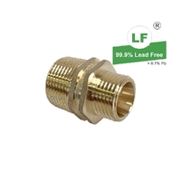 Hexagon Nipple Screwed Brass, Double Hexagon / R Thread / 24° Cone Seal, R3/4 x G1/2B (20 x 15mm)