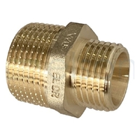 NIPPLE HEX R3/4 x G1/2B(20mm x 15mm) BRASS R THREAD / 24° CONE SEAL