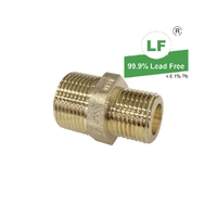 Hexagon Nipple Screwed Brass, Washer Seal, G3/4B x G1/2B (20mm x 15mm)