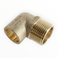 Elbow Brass Capillary C x M No. 13, 20mm OD x 15mm MI