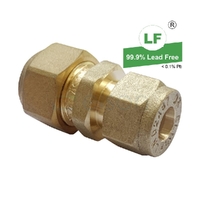 Union Nylon Olive Compression C x C, Brass, 15mm C x 10mm C (1/2" x 3/8")