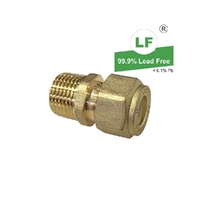 Union Nylon Olive Compression C x M, Brass, 15mm C x 15mm MI (1/2" x 1/2")