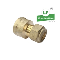 Union Nylon Olive Compression C x F, Brass, 15mm C x 20mm FI (1/2" x 3/4")
