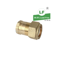 Union Nylon Olive Compression C x F, Brass, 20mm C x 15mm FI (3/4" x 1/2")