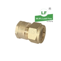 Union Nylon Olive Compression C x F, Brass, 25mm C x 25mm FI (1" x 1")