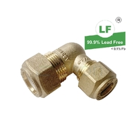 Elbow Nylon Olive Compression C x C, Brass, 20mm C x 15mm C (3/4" x 1/2")