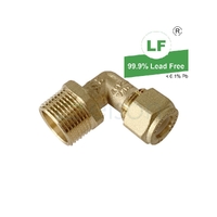 Elbow Nylon Olive Compression C x M, Brass, 15mm C x 20mm MI (1/2" x 3/4")