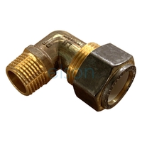 Elbow Nylon Olive Compression C x M, Brass, 20mm C x 15mm MI (3/4" x 1/2")
