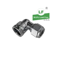 Elbow Nylon Olive Compression C x F, Chrome Plated, 15mm C x 15mm FI (1/2" x 1/2")