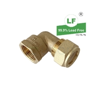 Elbow Nylon Olive Compression C x F, Brass, 20mm C x 20mm FI (3/4" x 3/4")