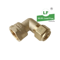 Elbow Nylon Olive Compression C x F, Brass, 15mm C x 20mm FI (1/2" x 3/4")