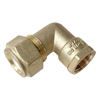 Elbow Nylon Olive Compression C x F, Brass, 20mm C x 15mm FI (3/4" x 1/2")