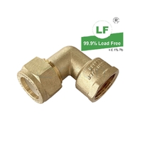 Elbow Nylon Olive Compression C x F, Brass, 25mm C x 25mm FI (1" x 1")