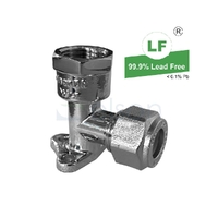 Elbow Nylon Olive Compression Lugged 15BP, Chrome Plated, 15mm C x 15mm FI (1/2" x 1/2")
