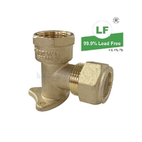 Elbow Nylon Olive Compression Lugged 15BP, Brass, 20mm C x 20mm FI (3/4" x 3/4")