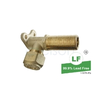 Elbow Nylon Olive Compression Lugged 19BP, Brass, 15mm C x 15mm MI (1/2" x 1/2")