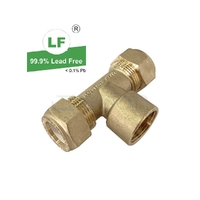 Tee Nylon Olive Compression C x C x F, Brass, 20mm C x 20mm C x 20mm FI (3/4" x 3/4" x 3/4")