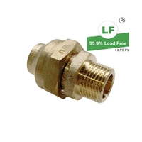 Union Flared Compression C x M, Brass, 15mm FL x 10mm MI (1/2" x 3/8")