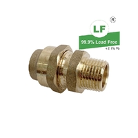 Union Flared Compression C x M, Brass, 20mm FL x 15mm MI (3/4" x 1/2")