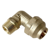 Elbow Flared Compression C x M, Brass, 15mm FL x 10mm MI (1/2" x 3/8")