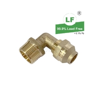 Elbow Flared Compression C x M, Brass, 20mm FL x 20mm MI (3/4" x 3/4")