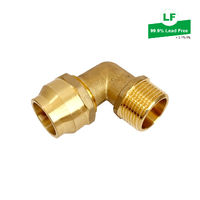 Elbow Flared Compression C x M, Brass, 25mm FL x 25mm MI (1" x 1")