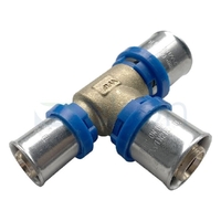 Tee Flared Compression C x C x C, Brass, 15mm FL x 15mm FL x 15mm FL (1/2" x 1/2" x 1/2")