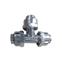 Tee Flared Compression C x C x C, Chrome Plated, 20mm FL x 20mm FL x 20mm FL (3/4" x 3/4" x 3/4")