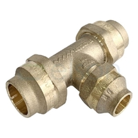 TEE CxCxC 20mm FL x 20mm FL x 15mm FL BRASS