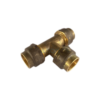 Tee Flared Compression C x C x C, Brass, 25mm FL x 25mm FL x 25mm FL (1" x 1" x 1")