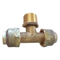 TEE CxCxM 15mm FL x 15mm FL x 15mm MI BRASS