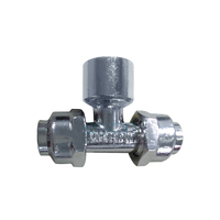 Tee Flared Compression C x C x F, Chrome Plated, 15mm FL x 15mm FL x 15mm FI (1/2" x 1/2" x 1/2")