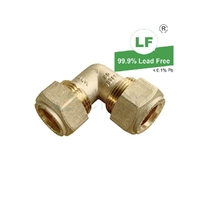 Elbow Copper Olive Compression C x C, Brass, 20mm C x 20mm C (3/4" x 3/4")