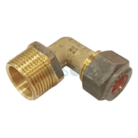 Elbow Copper Olive Compression C x M, Brass, 15mm C x 15mm MI (1/2" x 1/2")
