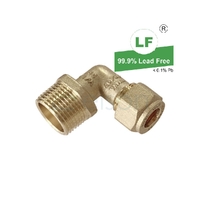 Elbow Copper Olive Compression C x M, Brass, 15mm C x 20mm MI (1/2" x 3/4")