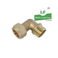 Elbow Copper Olive Compression C x M, Brass, 25mm C x 25mm MI (1" x 1")