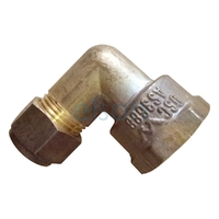 Elbow Copper Olive Compression C x F, Brass, 15mm C x 20mm FI (1/2" x 3/4")