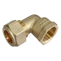 Elbow Copper Olive Compression C x F, Brass, 20mm C x 15mm FI (3/4" x 1/2")