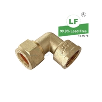 Elbow Copper Olive Compression C x F, Brass, 25mm C x 25mm FI (1" x 1")