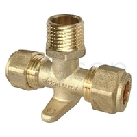 TEE CxCxM LUGGED 15mm BRASS Copper Olive