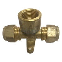 TEE CxCxF LUGGED 15mm BRASS Copper Olive
