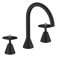 Aurora Star Vanitee Sink Set - 4 Star - Jumper Valve Matt Black (Lf)