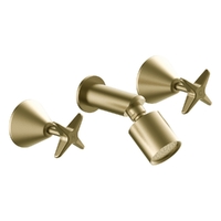 Aurora Star Shower Set - Sileno Shower - 3 Star - Jumper Valve Brushed Gold