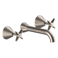 Aurora Star Wall Basin Set - 4 Star - Jumper Valve Brushed Nickel (Lf)