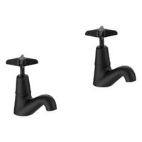 Aurora Star Wall Sink/Laundry Set - 4 Star - Jumper Valve Matt Black (Lf)
